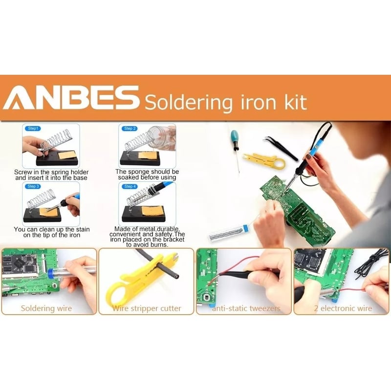 Kit Cautín Soldador Profesional Para Electrónica