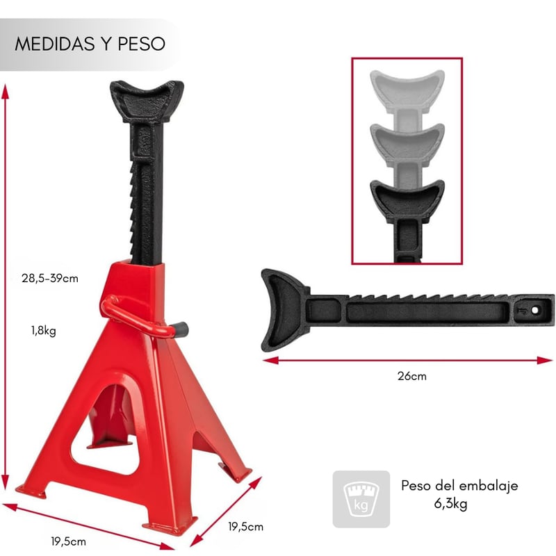 2 Banquillo Mecánico 3 Ton Caballete Soporta Gata Hidráulica