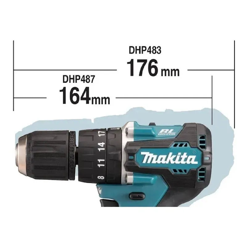 Taladro Percutor 18v Brushless Makita Dhp487 + 2 Baterias