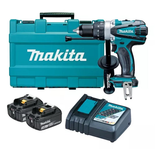 TALADRO PERCUTOR 1/2" 18 V., 3.0Ah (DHP458RFE) MAKITA